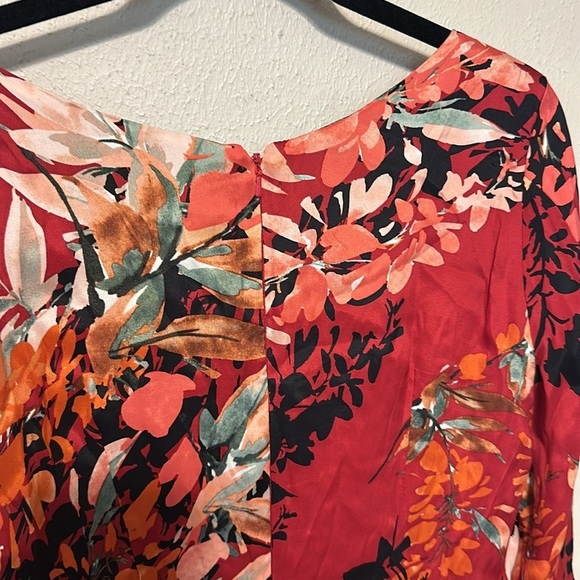 Tracy Reese Red Floral Silk Blend Sculpted Sheath Dress Size 4 NWT - Picture 9 of 10